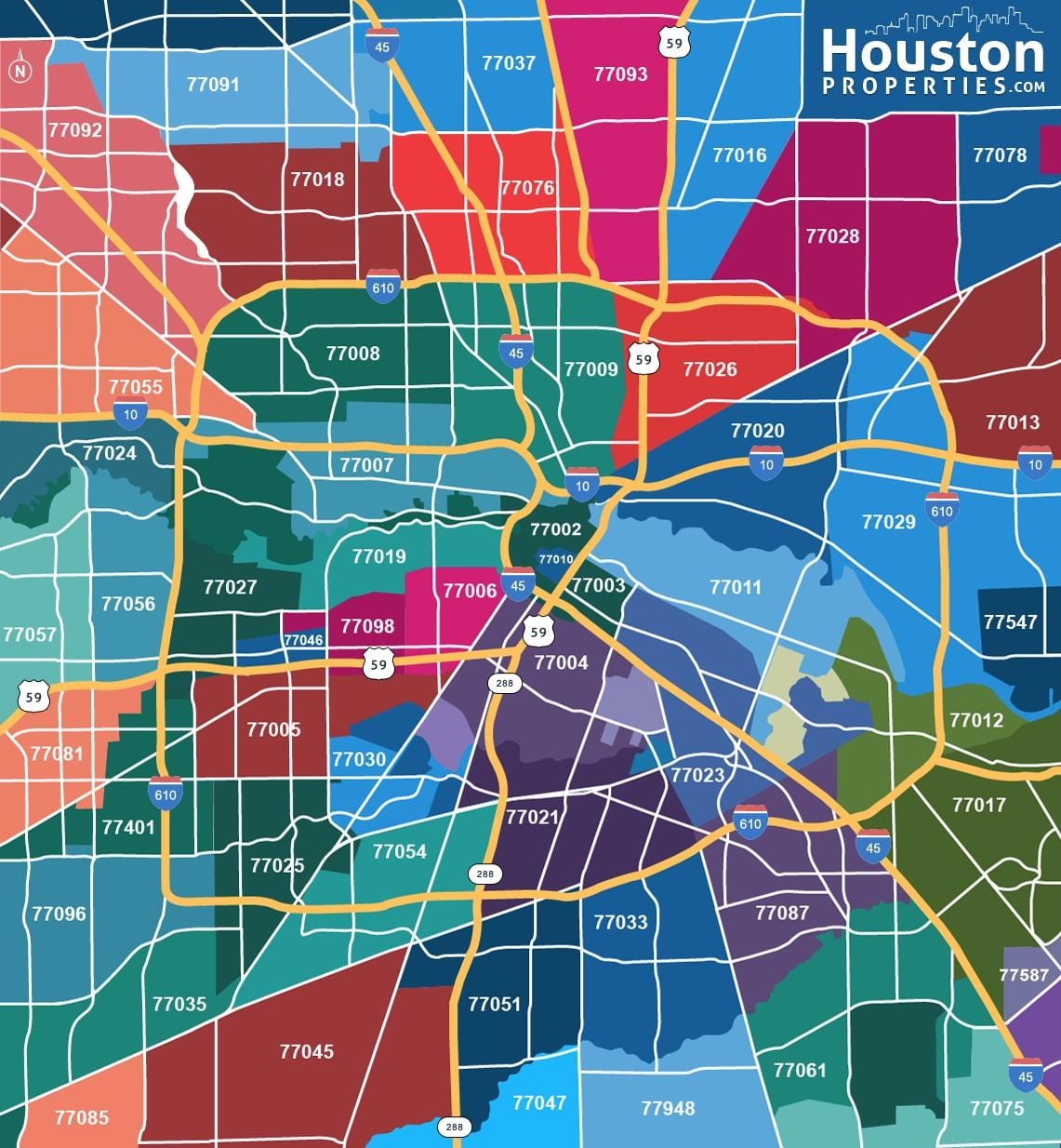 kat jeyografik nan tout savann pou bèt Houston