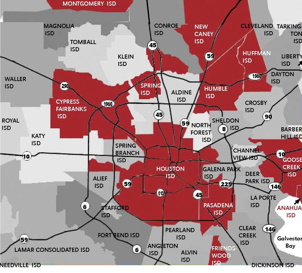 kat jeyografik nan zòn Houston