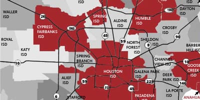 Kat jeyografik nan zòn Houston